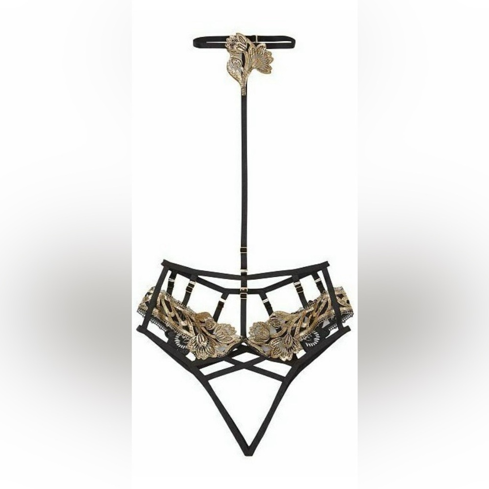 Victoria Secret SIZE Large Elegant Black and Gold Women's Harness